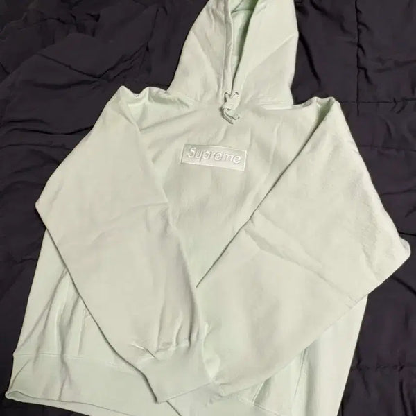 [BUNJANG] Supreme Box Logo Hooded Sweatshirt Light Green (23FW) / [새상품/ L] 슈프림 박스로고 후드 스웨트셔츠 라이트 그린 - 23FW
