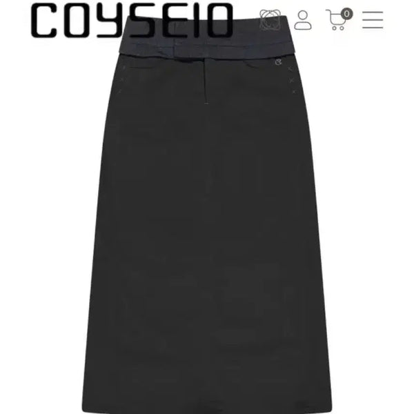 [BUNJANG] KOSEIO Waist Panel Skirt Charcoal / 코이세이오 WAIST PANEL SKIRT CHARCOAL 스커트