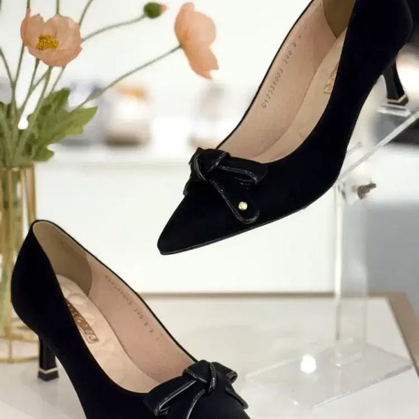[BUNJANG] MISOFE Pumps Heel Black Leather Shoes 235 / [1시간 착용] 미소페 펌프스 구두 235