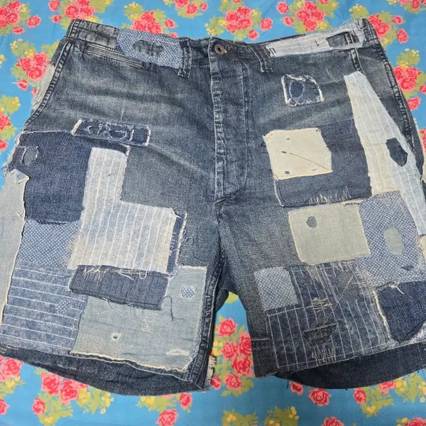 [BUNJANG] Patchwork Denim Shorts (Size 34) / 패치워크 데님 반바지 34