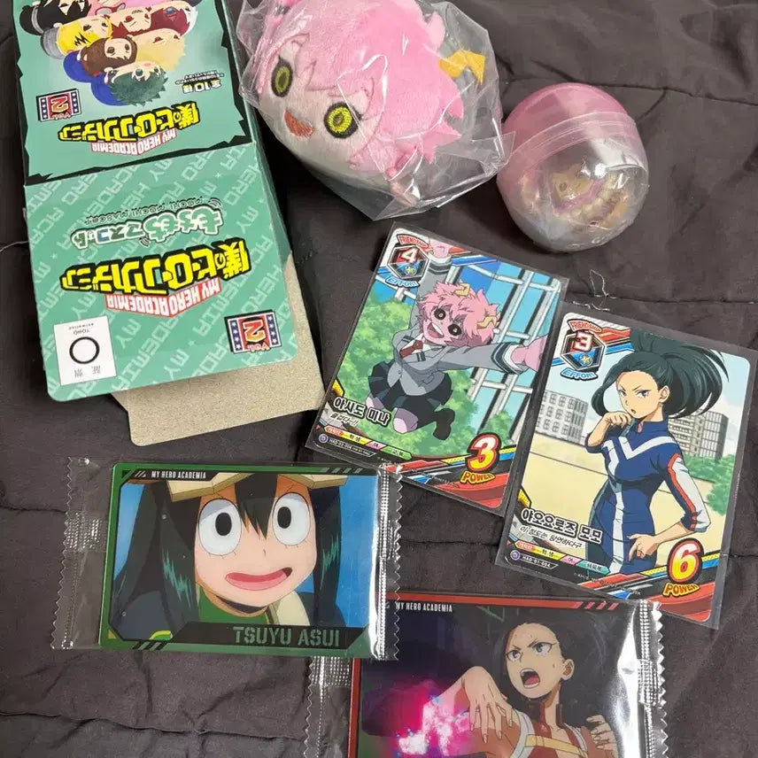 [BUNJANG] My Hero Academia Mina Mochi Mascot & Character Card Bundle Set / 나히아 미나 모찌마스, 카드 여캐 일괄