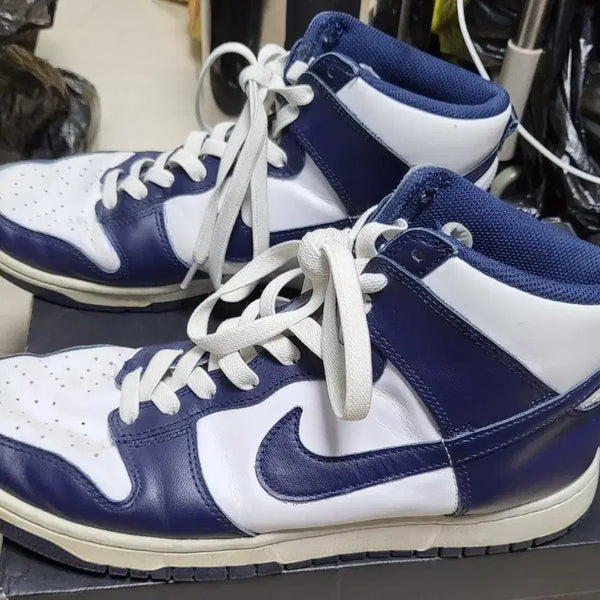 [BUNJANG] Nike Dunk High White/Navy (280mm) / 나이키 덩크 하이 흰/네이비 280mm 상태좋음