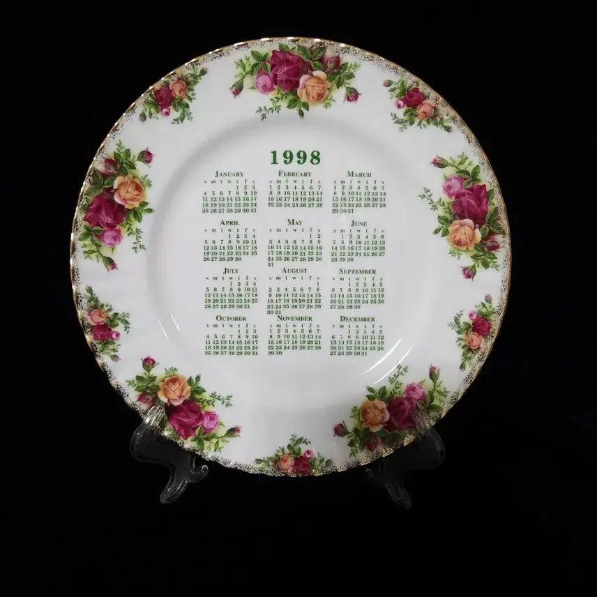 [BUNJANG] Royal Albert Old Country Roses 1998 Calendar Collector Plate / 로얄 알버트 올드컨츄리로즈 (황실장미) 달력 장식접시