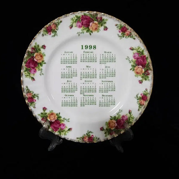 [BUNJANG] Royal Albert Old Country Roses 1998 Calendar Collector Plate / 로얄 알버트 올드컨츄리로즈 (황실장미) 달력 장식접시