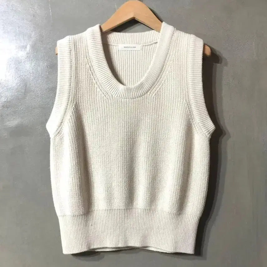 [BUNJANG] Masculine Ivory Knit Sweater - Size S / 마스큘린 아이보리 니트 S
