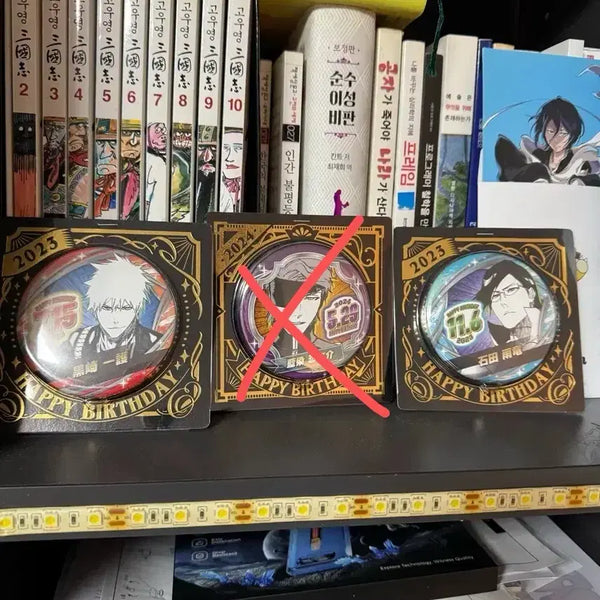 [BUNJANG] Bleach Birthday Can Badges Ichigo, Ishida 2023 / 블리치 생일 캔뱃지 이치고, 이시다 2023