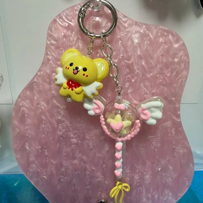[BUNJANG] Handmade Bear, Heart & Star Charm Keychain / 핸드메이드키링