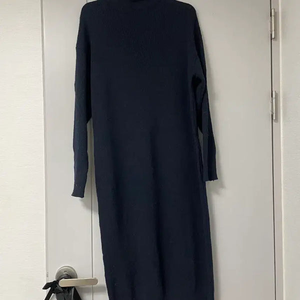 [BUNJANG] Mock Neck Knit Long Dress / 모크넥 니트 롱원피스