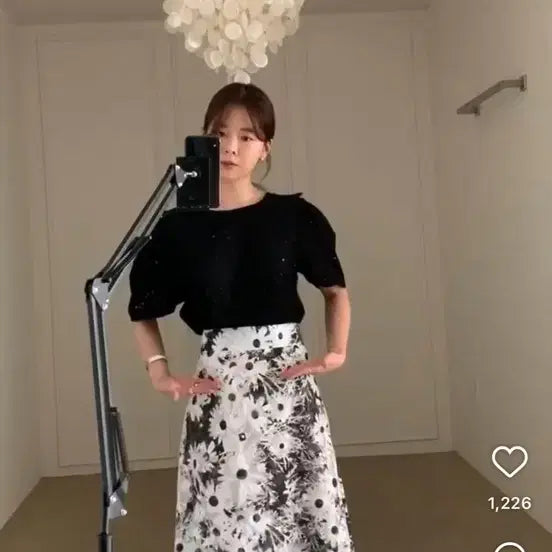 [BUNJANG] Bycini Floral Pattern Long Skirt / 바이씨니 스커트