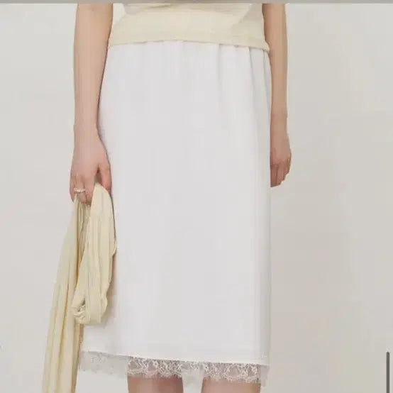 [BUNJANG] Ovmoi Lace Midi Skirt White / 새상품 ) ovmoi 오브모아 레이스 스커트