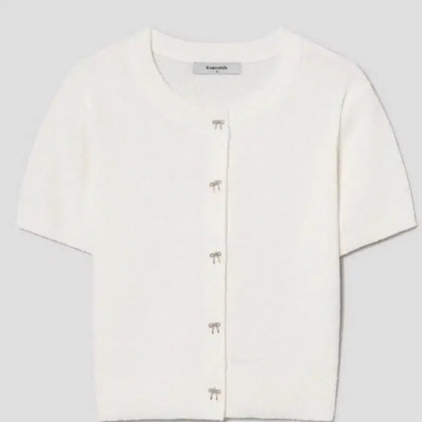 [BUNJANG] 8seconds Button Short Sleeve Cardigan / 에잇세컨즈 단추 반팔 가디건