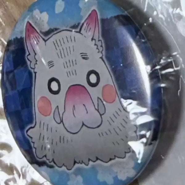 [BUNJANG] Demon Slayer Inosuke Jump Shop Original Drawing Mini Badge + Bonus Figure / 귀멸의칼날 귀칼 이노스케 점프샵 원화 미니 뱃지 + 피규어 덤