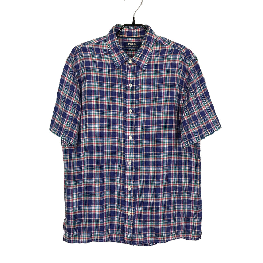 [BUNJANG] Polo Ralph Lauren Linen Short Sleeve Shirt Men's M (100) / 폴로 랄프로렌 POLO 마 린넨 반팔 남방 셔츠 남성M (100)