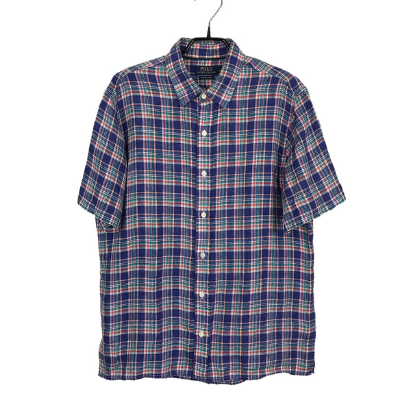 [BUNJANG] Polo Ralph Lauren Linen Short Sleeve Shirt Men's M (100) / 폴로 랄프로렌 POLO 마 린넨 반팔 남방 셔츠 남성M (100)