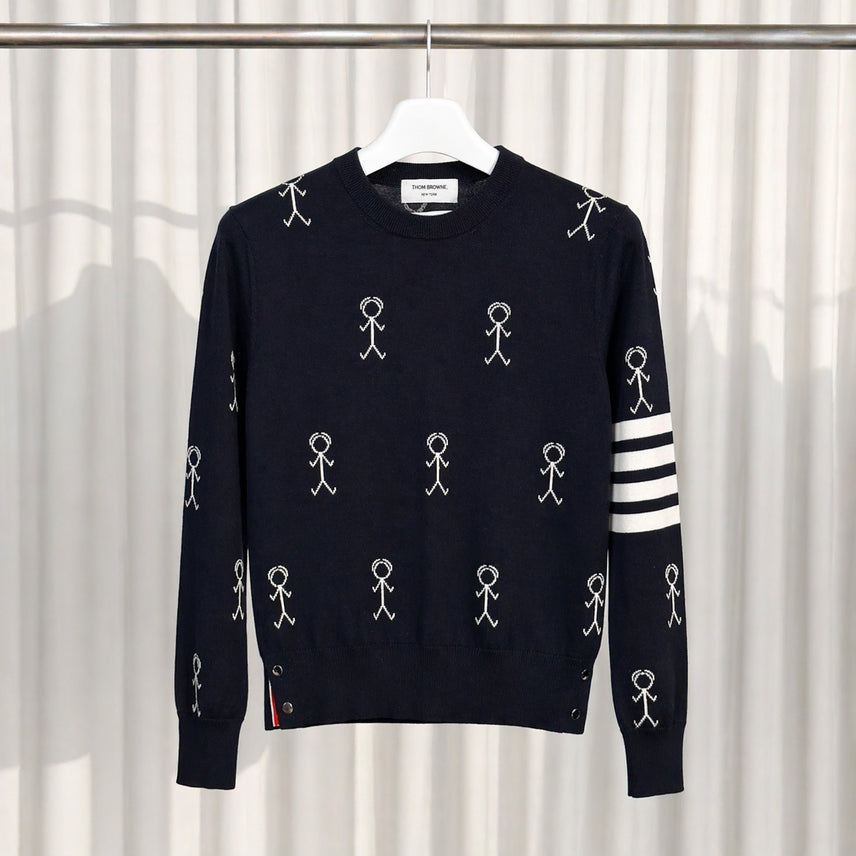 [BUNJANG] Thom Browne Striped Armband Mr. Thom Merino Wool Knit / 톰브라운 사선완장 미스터 톰 메리노 울 니트
