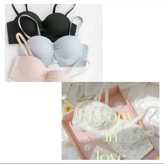 [BUNJANG] Peony Buttercream Bra (Size 80AB) / 뽕브라몰 브라 브레지어 거의 새제품