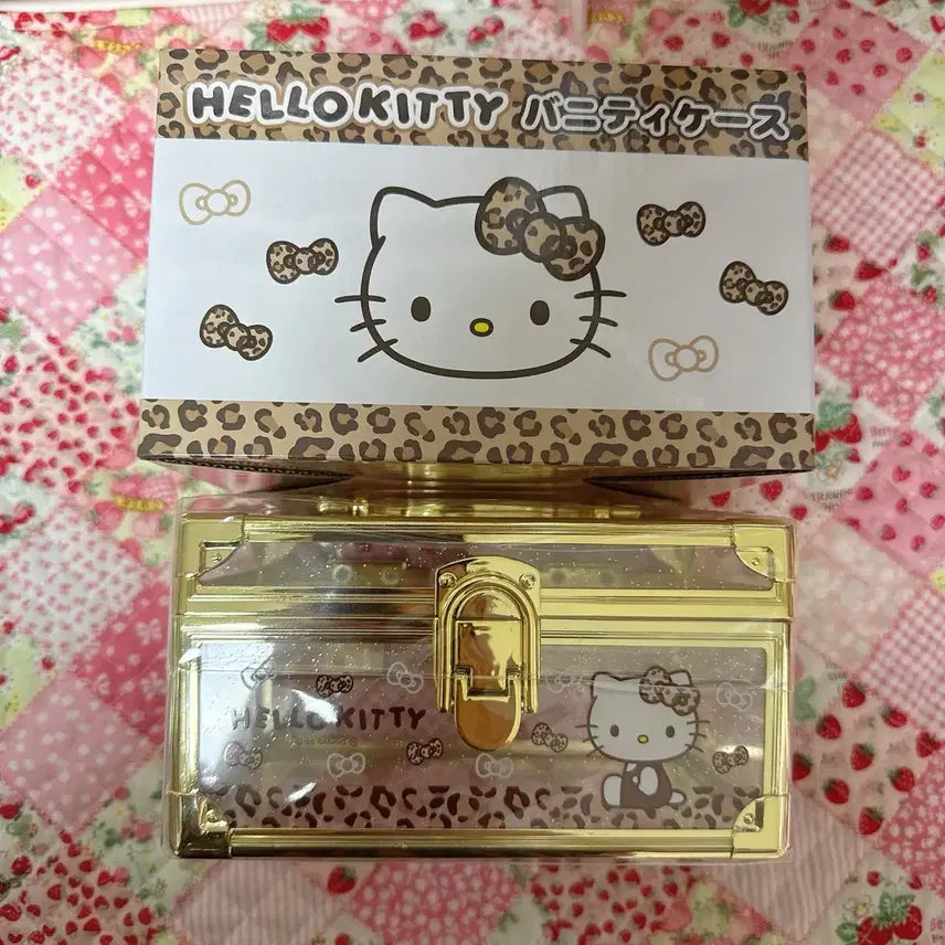 [BUNJANG] Sanrio Hello Kitty Leopard Gold Storage Box / 산리오 호피 헬로키티 레오파드 골드 보관함