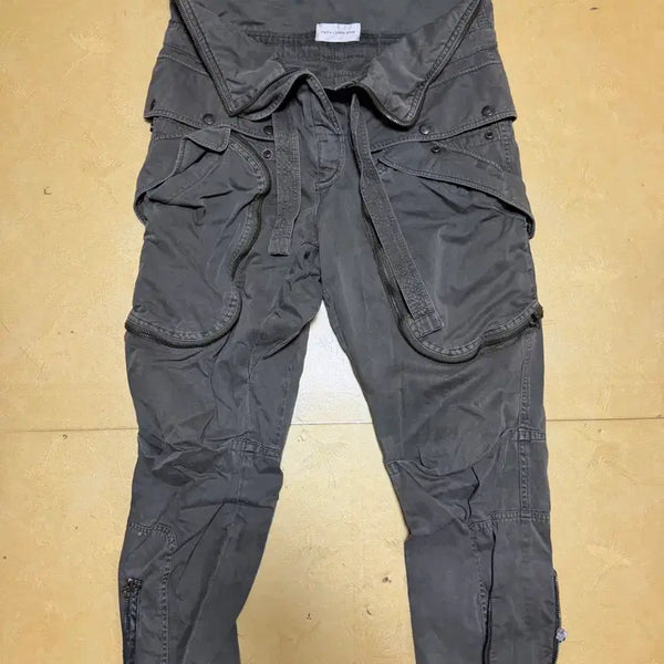 [BUNJANG] Face Connection Parachute Cargo Pants Khaki 32 / 페이스 커넥션 파라수트 카고 팬츠 바지 카키 32