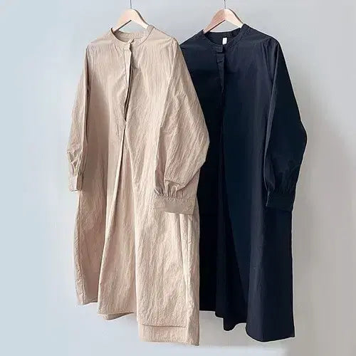 [BUNJANG] Loose Fit Nylon Crinkled Dress / 루즈핏 바스락 원피스