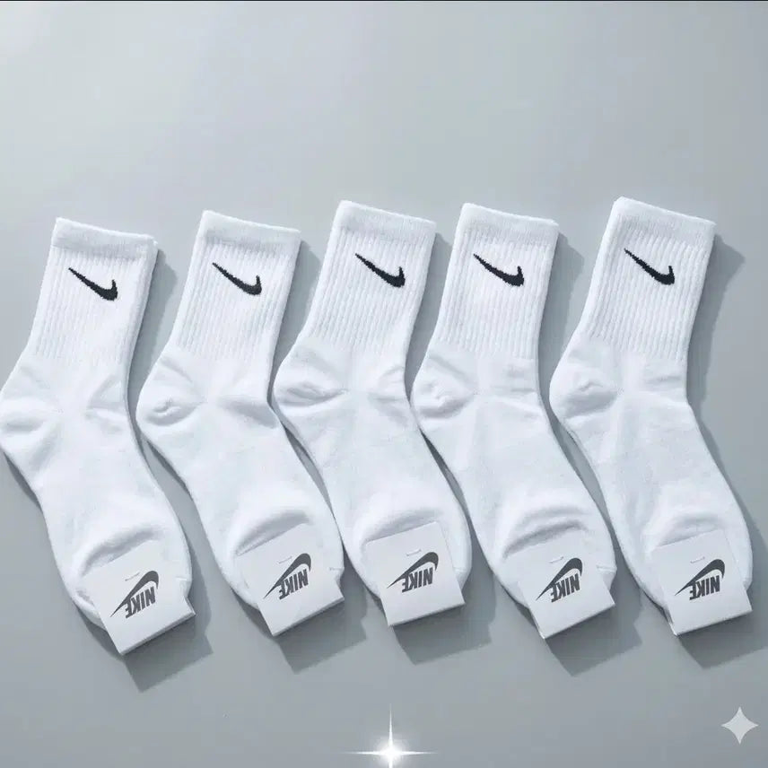 [BUNJANG] Nike Mid-Crew White Socks (10 Pairs) / 데일리 중목 흰색 나이키 양말 10켤레 19,000원 무료배송