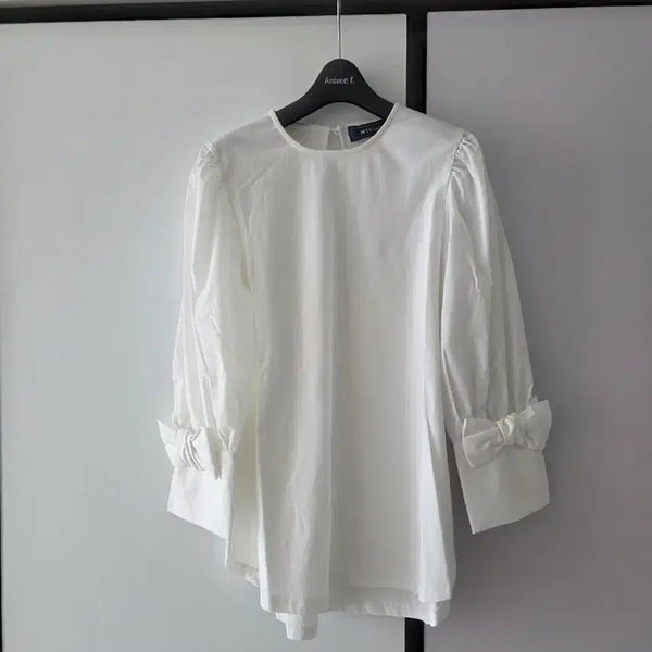 [BUNJANG] White Puff Sleeve Blouse / 화이트 블라우스(새상품)