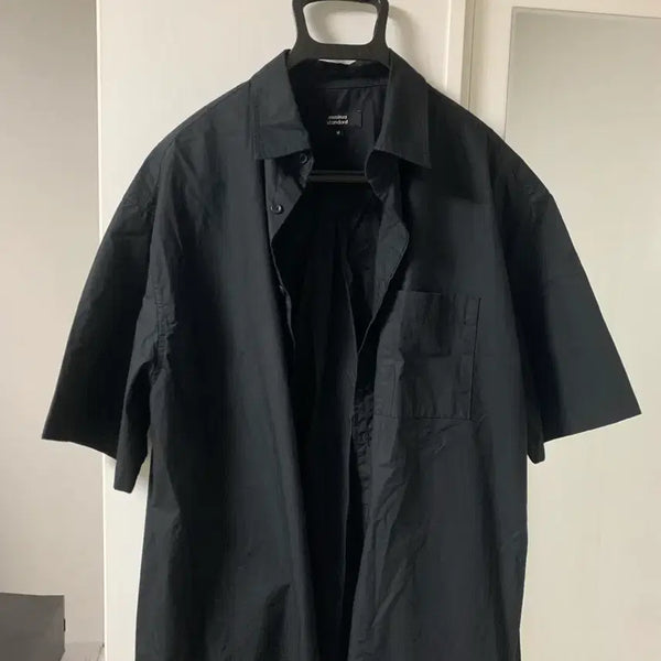 [BUNJANG] Musinsa Standard Oversized Poplin Short Sleeve Shirt (Navy/Black, 2-Pack) / 무신사 스탠다드 오버사이즈 포플린 반팔 셔츠   네이비 .블랙 2종 m사