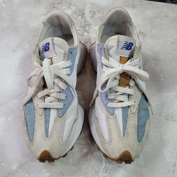 [BUNJANG] New Balance x Levi's 327 Ivory/Blue Denim Sneakers (240mm) / 뉴발란스 327 리바이스 아이보리/블루 스니커즈