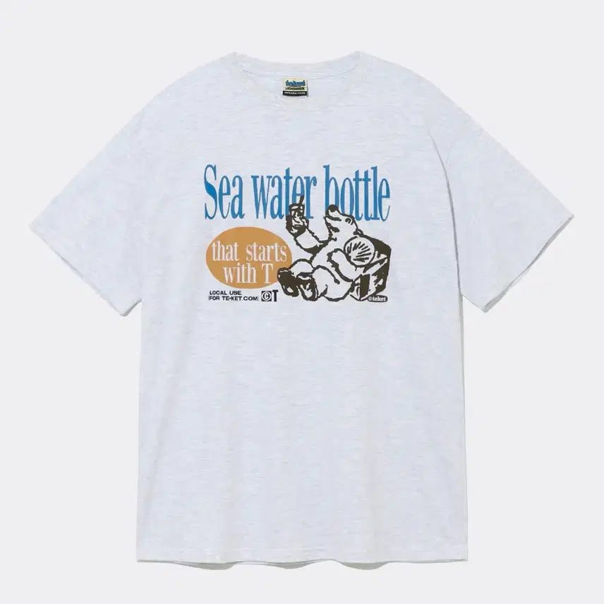 [BUNJANG] Teket Tottle Tee Melange Gray (Size L) / [L] Teket Tottle Tee 테켓 반팔 티셔츠 멜란지그레이 라지
