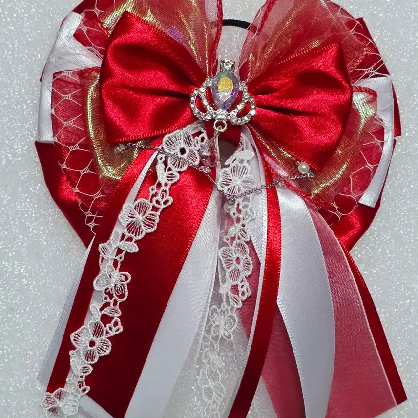 [BUNJANG] Concert Lightstick Ribbon Set (Red/White & Red/Black) / 응원봉 리본 레드 화이트+레드 블랙