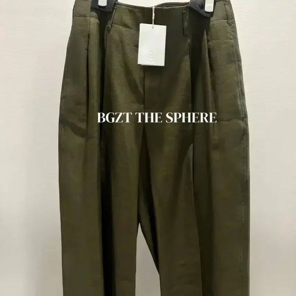 [BUNJANG] RECTO 26SS Linen Blend Pleated Pants Khaki / 렉토 26SS 리넨 린넨 블렌드 플리츠 팬츠 카키