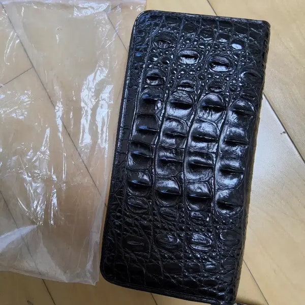 [BUNJANG] Genuine Crocodile Leather Long Wallet / 리얼 악어가죽 장지갑 (구두제작후옆자치가죽)
