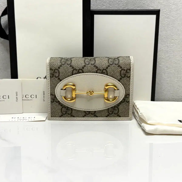 [BUNJANG] Gucci 1955 Horsebit Medium Wallet Ivory / (정품/A+)구찌 1955 홀스빗 중지갑