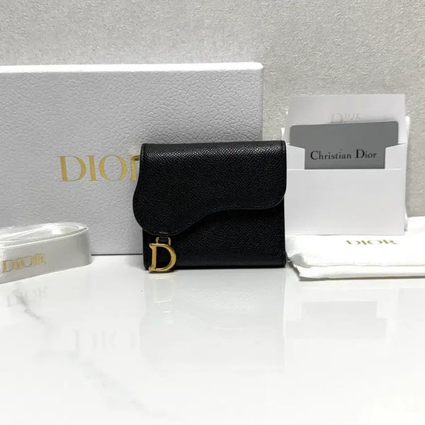 [BUNJANG] Dior Saddle Lotus Wallet Grained Calfskin Black / (백화점/A+)디올 새들 로터스 지갑 그레인드 카프스킨 블랙