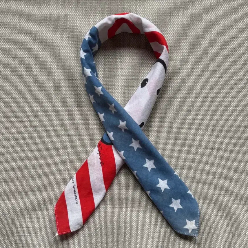 [BUNJANG] 1950s USA Snoopy American Flag Bandana / 50s USA SNOOPY 1st 아메리칸 플래그 반다나