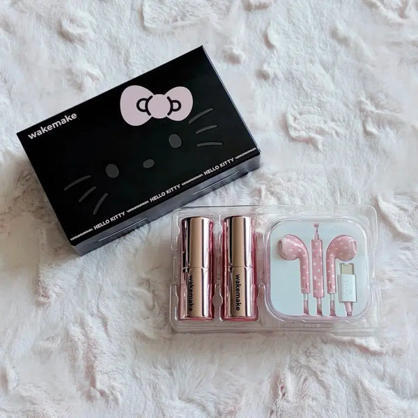 [BUNJANG] WakeMake Hello Kitty Healthy Glow Balm Stick Duo (New) / [새상품] 웨이크메이크 헬로키티 이어폰 헬시 글로우 밤 스틱 듀오