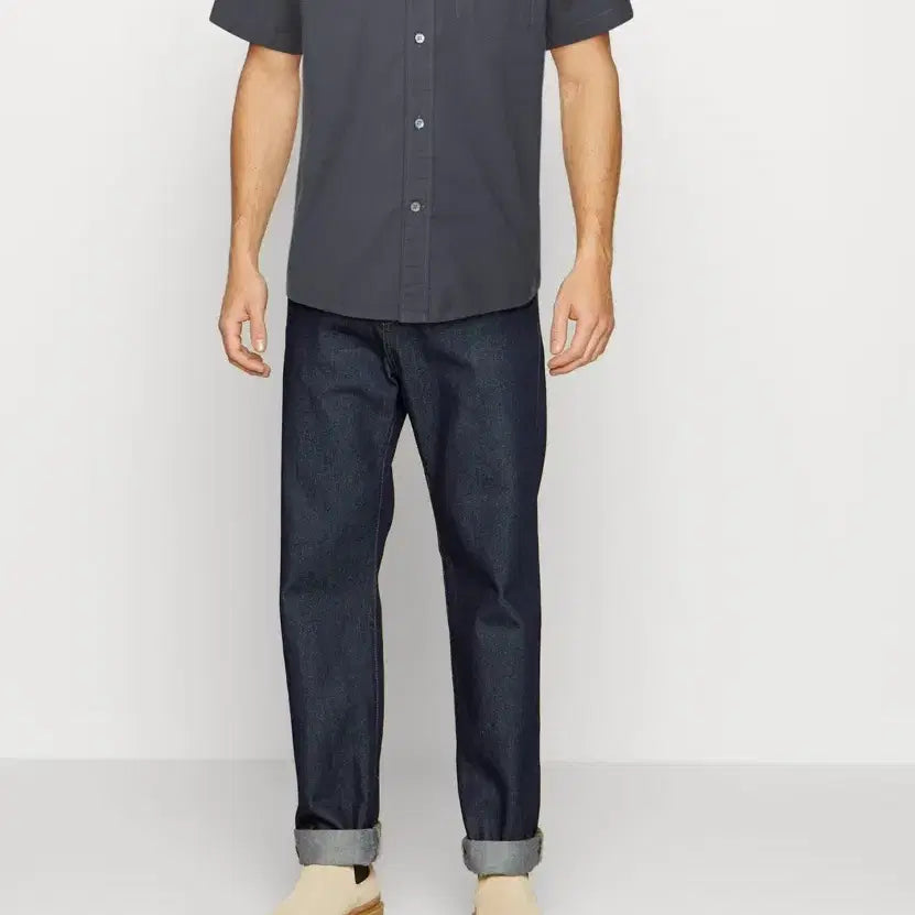 [BUNJANG] ARKET Charcoal Short Sleeve Shirt Size 50 (Recommended for 105) / ARKET 차콜 반팔 셔츠 50 새상품 (105 추천)