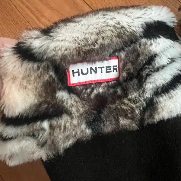 [BUNJANG] Hunter Boots Tall Size Leopard Print Fur Socks / 헌터부츠 톨사이즈 호피 퍼 삭스 . 갸루 y2k