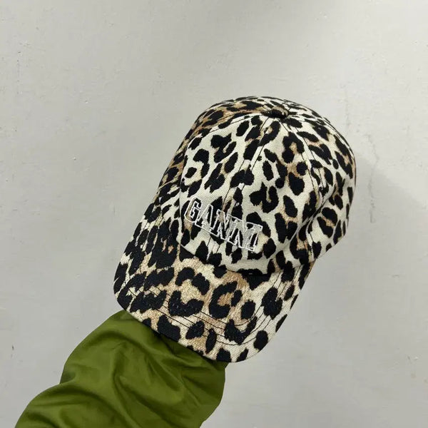 [BUNJANG] GANNI Leopard Cotton Baseball Cap / 가니 레오파드 볼캡