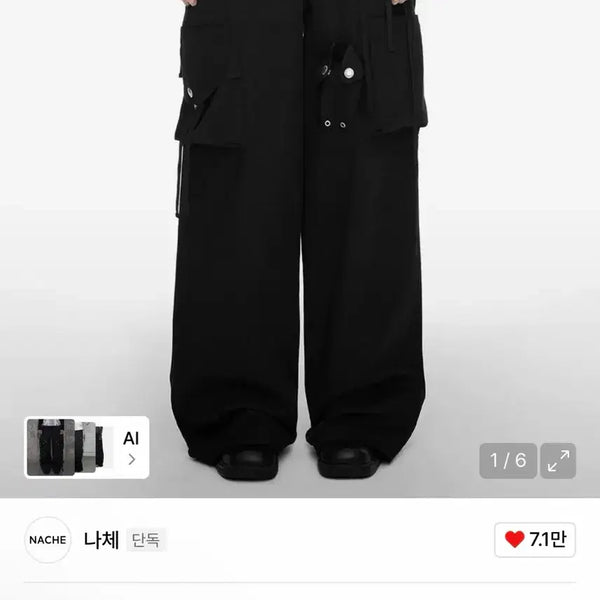 [BUNJANG] Nache Strap Wide Cargo Pants / 나체 스트랩 와이드 카고 팬츠 nache cargo pants
