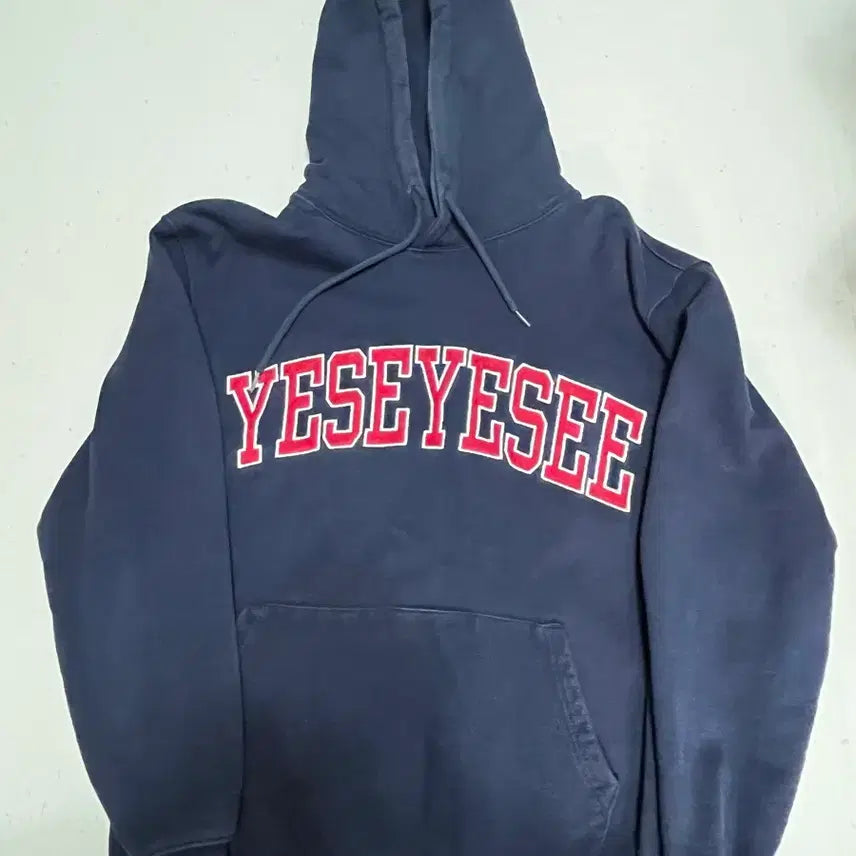 [BUNJANG] YESEYES Arch Logo Hoodie Navy M / 예스아이씨 Arch Logo Hoodie Navy M