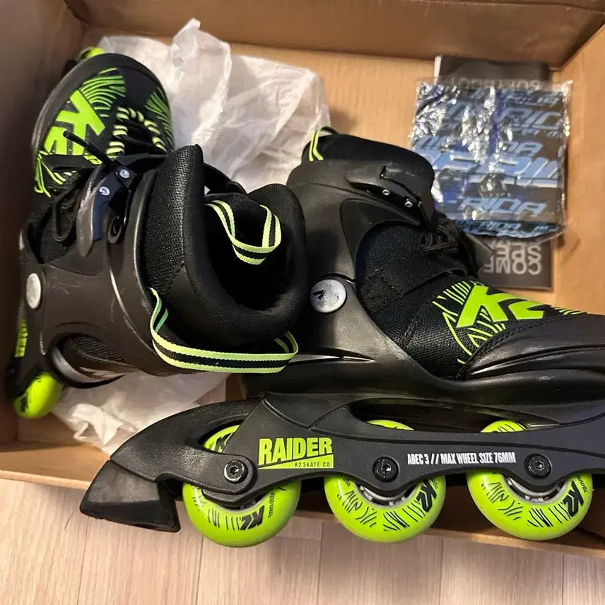 [BUNJANG] K2 Raider Adjustable Inline Skates with Helmet, Guards, and Bag / k2 레이더 eur34-40사이즈조절 인라인스케이트+보호대 헬맷 가방