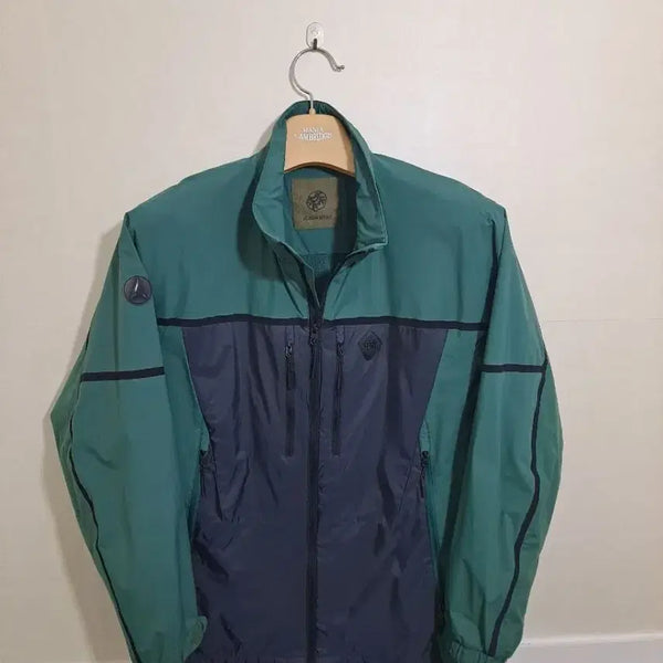 [BUNJANG] Kolon Windbreaker Jacket Green Navy Size 95 / 코오롱 바람막이 자켓 그린 네이비 95사이즈
