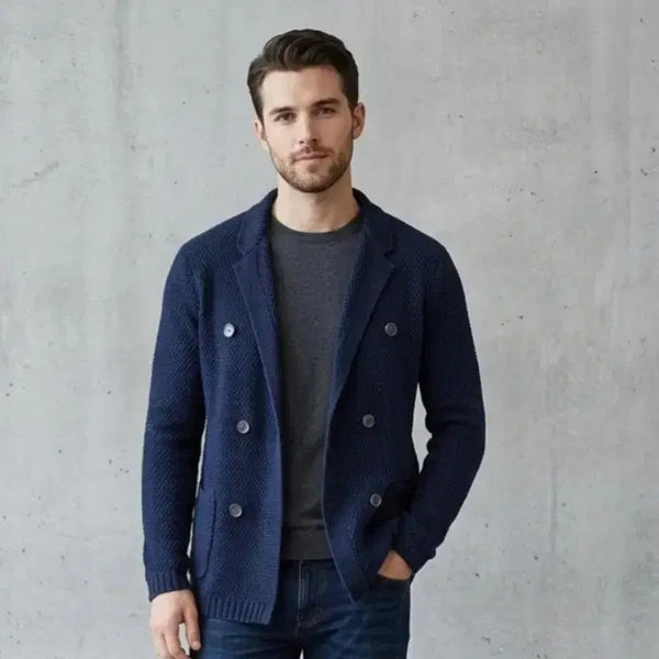 [BUNJANG] Theory Double Button Knit Jacket Navy / 띠어리 더블 버튼 니트 자켓 네이비 95