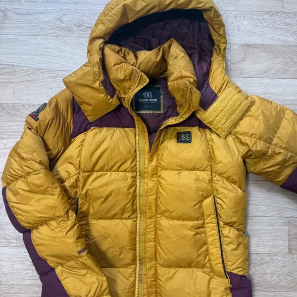 [BUNJANG] Kolon Sport Goose Down Lightweight Padded Jacket Yellow/Purple Size 85 / 코오롱스포츠 구스다운 경량 패딩 옐로우/퍼플 85