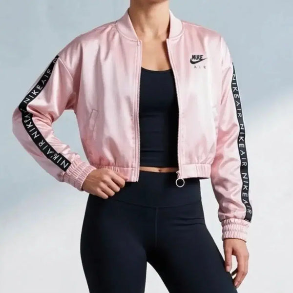 [BUNJANG] Nike Air Pink Satin Bomber Jacket / 나이키 에어 핑크 새틴 봄버 자켓