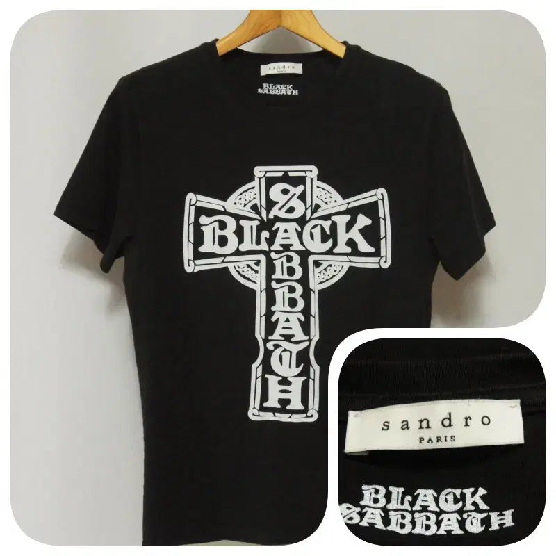 [BUNJANG] Sandro Black Short Sleeve Round Neck T-Shirt Women's M / Sandro 산드로 블랙 반팔 라운드 티셔츠 여성M