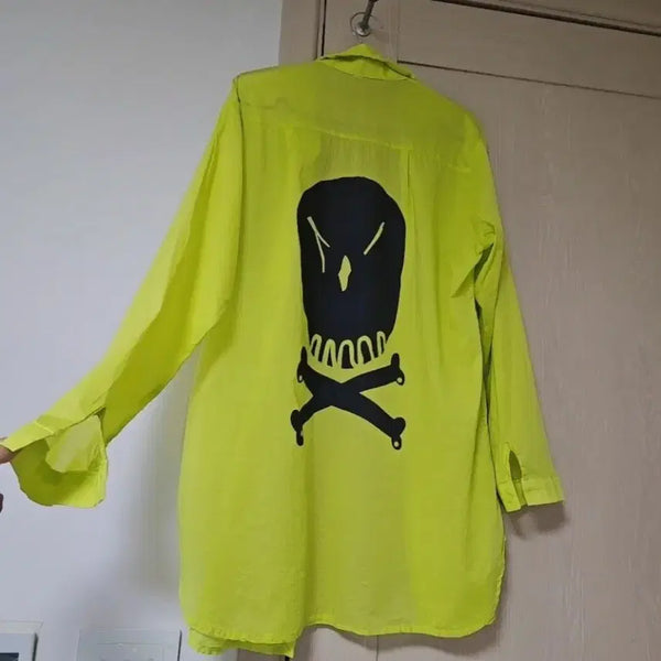 [BUNJANG] Fluorescent Skull Print Shirt / 형광 해골 프린팅 셔츠 1