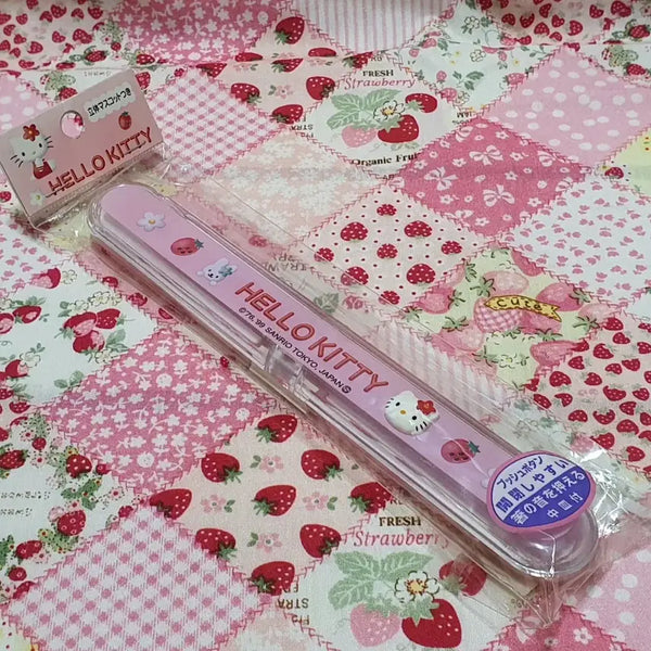 [BUNJANG] Sanrio Hello Kitty Classic Strawberry Chopsticks / 산리오 헬로키티 젓가락 고전 딸기 키티
