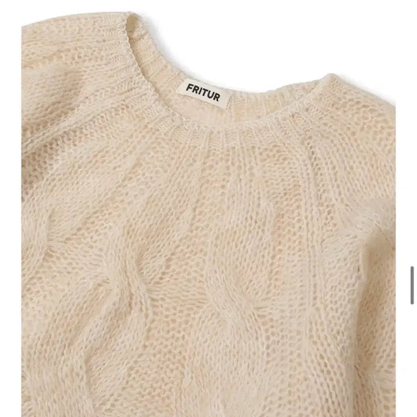 [BUNJANG] FRITUR Soft Cable Knit Ivory / 프리터 FRITUR 소프트 케이블 니트 아이보리