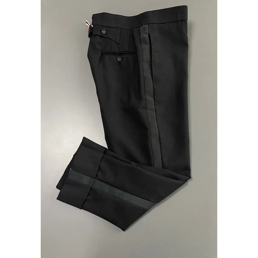 [BUNJANG] Thom Browne Black Wool Tuxedo Stripe Pants Slacks / [40] 톰브라운 블랙 울 턱시도 스트라이프 팬츠 슬렉스